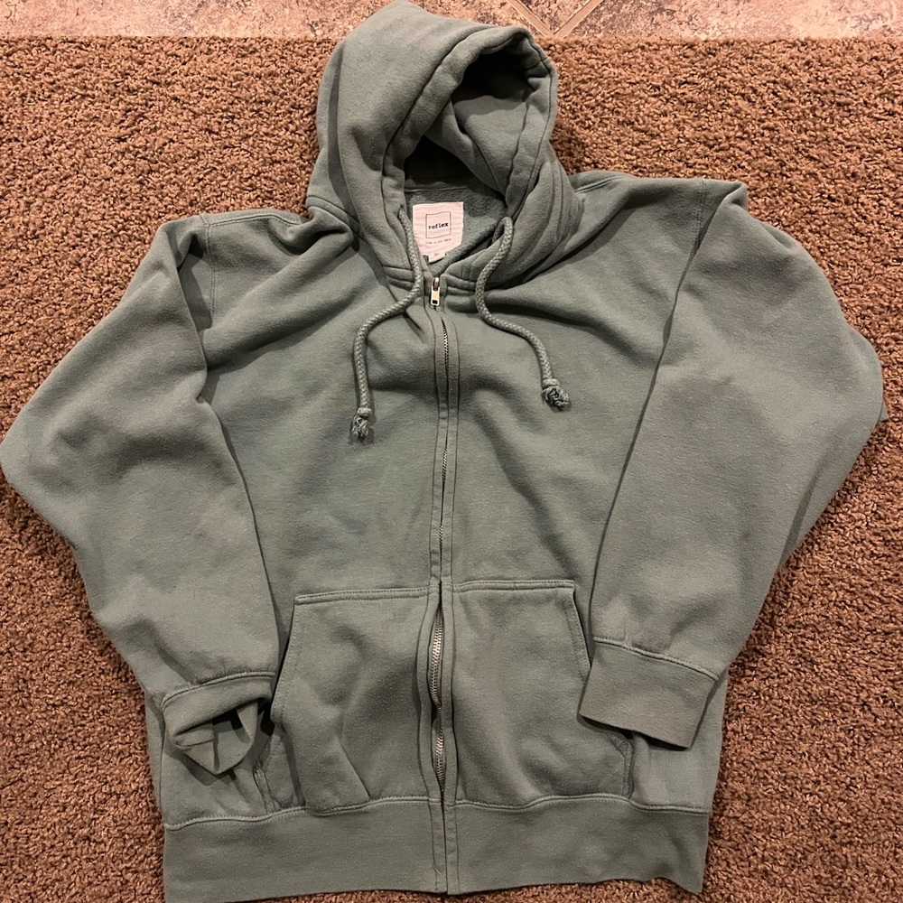 Reflex/Q green zip up hoodie